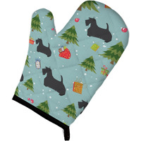 "Caroline's Treasures BB4893OVMT Christmas Scottish Terrier Oven Mitt, 12"" by 8.5"", Multicolor"