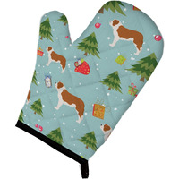 "Caroline's Treasures BB4900OVMT Christmas Saint Bernard Oven Mitt, 12"" by 8.5"", Multicolor"