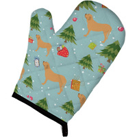 "Caroline's Treasures BB4903OVMT Christmas Fila Brasileiro Oven Mitt, 12"" by 8.5"", Multicolor"