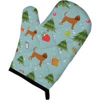 "Caroline's Treasures BB4912OVMT Christmas Bloodhound Oven Mitt, 12"" by 8.5"", Multicolor"