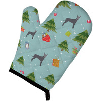 "Caroline's Treasures BB4948OVMT Christmas Blue Cropped Great Dane Oven Mitt, 12"" by 8.5"", Multicolor"