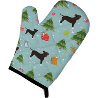 "Caroline's Treasures BB4985OVMT Christmas Brindle Staffordshire Bull Terrier Oven Mitt, 12"" by 8.5"", Multicolor"