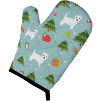 "Caroline's Treasures BB4988OVMT Christmas West Highland White Terrier Oven Mitt, 12"" by 8.5"", Multicolor"