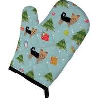 "Caroline's Treasures BB4990OVMT Christmas Yorkshire Terrier Oven Mitt, 12"" by 8.5"", Multicolor"