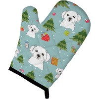 "Caroline's Treasures BB4997OVMT Christmas Maltese Oven Mitt, 12"" by 8.5"", Multicolor"