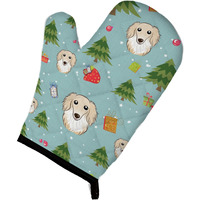 "Caroline's Treasures BB5001OVMT Christmas Longhair Creme Dachshund Oven Mitt, 12"" by 8.5"", Multicolor"