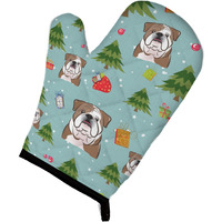 "Caroline's Treasures BB5008OVMT Christmas English Bulldog Oven Mitt, 12"" by 8.5"", Multicolor"