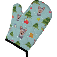 "Caroline's Treasures BB5021OVMT Christmas Yorkie Puppy Oven Mitt, 12"" by 8.5"", Multicolor"