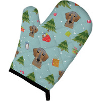 "Caroline's Treasures BB5022OVMT Christmas Wirehaired Dachshund Oven Mitt, 12"" by 8.5"", Multicolor"