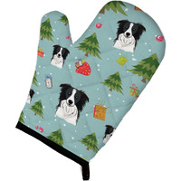 "Caroline's Treasures BB5030OVMT Christmas Border Collie Oven Mitt, 12"" by 8.5"", Multicolor"