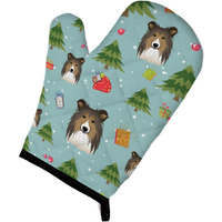 "Caroline's Treasures BB5031OVMT Christmas Sheltie Oven Mitt, 12"" by 8.5"", Multicolor"