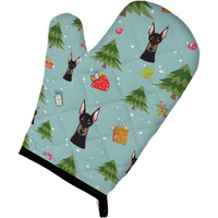 "Caroline's Treasures BB5034OVMT Christmas Doberman Pinscher Oven Mitt, 12"" by 8.5"", Multicolor"
