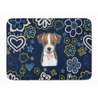 "Caroline's Treasures Blue Flowers Jack Russell Terrier, 19"" x 27"", Multicolor"