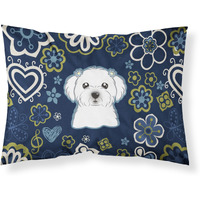 Blue Flowers Maltese Fabric Standard Pillowcase