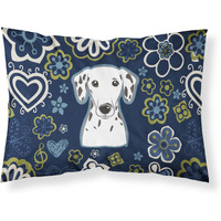Blue Flowers Dalmatian Fabric Standard Pillowcase