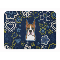 "Caroline's Treasures Blue Flowers Boxer Floor Mat, 19"" x 27"", Multicolor"