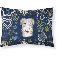 Blue Flowers Borzoi Fabric Standard Pillowcase