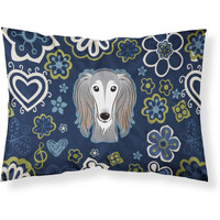 Blue Flowers Saluki Fabric Standard Pillowcase