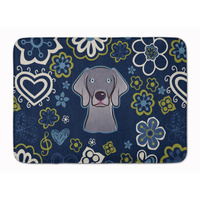 "Caroline's Treasures Blue Flowers Weimaraner Floor Mat, 19"" x 27"", Multicolor"