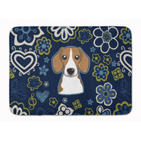 "Caroline's Treasures Blue Flowers Beagle Floor Mat, 19"" x 27"", Multicolor"