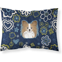 Blue Flowers Papillon Fabric Standard Pillowcase