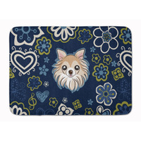 "Caroline's Treasures Blue Flowers Chihuahua Floor Mat, 19"" x 27"", Multicolor"