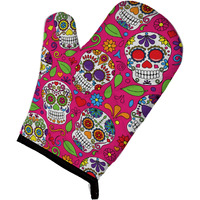 "Caroline's Treasures Day of the Dead Pink Oven Mitt, Multicolor, 12"" x 8.5"""