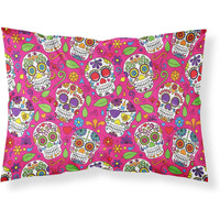 "Caroline's Treasures Day of the Dead Pink Printed, Polyester, 250 Thread count, Envelope closure Pillowcase, Standard, Multicolor"