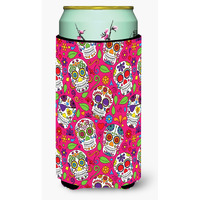 "Caroline's Treasures Day of The Dead Pink Tall Boy Beverage Insulator Hugger, Multicolor"