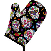 "Caroline's Treasures Day of the Dead Black Oven Mitt, Multicolor, 12"" x 8.5"""