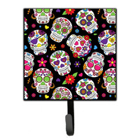 "Caroline's Treasures Day of the Dead Black Wall Hook, Small, Multicolor"