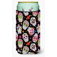 "Caroline's Treasures Day of The Dead black Tall Boy Beverage Insulator Hugger, Multicolor"