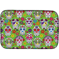 "Caroline's Treasures Day Of The Dead Green Dish Drying Mat, 14"" x 21"""