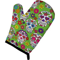 "Caroline's Treasures Day of the Dead Green Oven Mitt, Multicolor, 12"" x 8.5"""