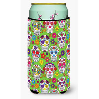 "Caroline's Treasures Day of The Dead green Tall Boy Beverage Insulator Hugger, Multicolor"