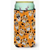 "Caroline's Treasures Day of The Dead Orange Tall Boy Beverage Insulator Hugger, Multicolor"
