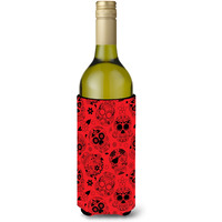 "Caroline's Treasures BB5119LITERK Day of the Dead Orange Wine Bottle Beverage Insulator Hugger, 750 ml, Multicolor"