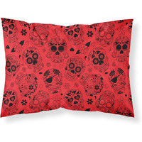 "Caroline's Treasures ""Day of the Dead Orange"" Printed, Polyester Envelope Closure pillowcase, Standard, Multicolor"
