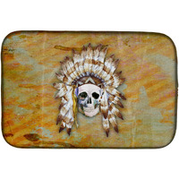 "Caroline's Treasures Day of The Dead Indian Skull Dish Drying Mat, 14 x 21"
