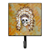 "Caroline's Treasures Day of the Dead Indian Skull Wall Hook, Small, Multicolor"