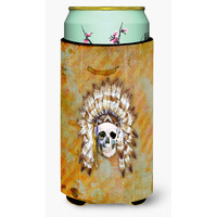 "Caroline's Treasures Day of The Dead Indian Skull Tall Boy Beverage Insulator Hugger, Multicolor"