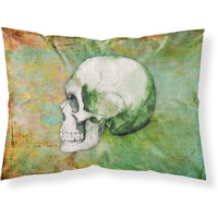 "Caroline's Treasures Day of the Dead Green Skull Pillowcase, Standard, Multicolor"