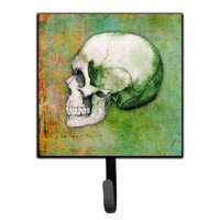 "Caroline's Treasures Day of the Dead Green Skull Wall Hook, Small, Multicolor"