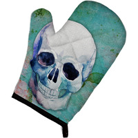 "Caroline's Treasures Day of the Dead Teal Skull Oven Mitt, Multicolor, 12"" x 8.5"""