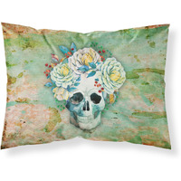 "Caroline's Treasures Day of the Dead Skull with Flowers Pillowcase, Standard, Multicolor"