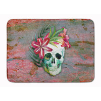 "Caroline's Treasures Day of the Dead Skull Flowers Floor Mat, 19"" x 27"", Multicolor"