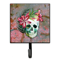 "Caroline's Treasures Day of the Dead Skull Flowers Wall Hook, Small, Multicolor"