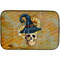 "Caroline's Treasures Day Of The Dead Witch Skull Dish Drying Mat, 14"" x 21"""