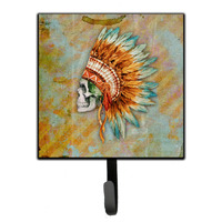 "Caroline's Treasures Day of the Dead Indian Skull Wall Hook, Small, Multicolor"