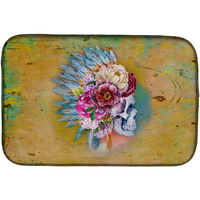 "Caroline's Treasures Day of the Dead Flowers Skull Dish Drying Mat, 14 x 21, Multicolor"